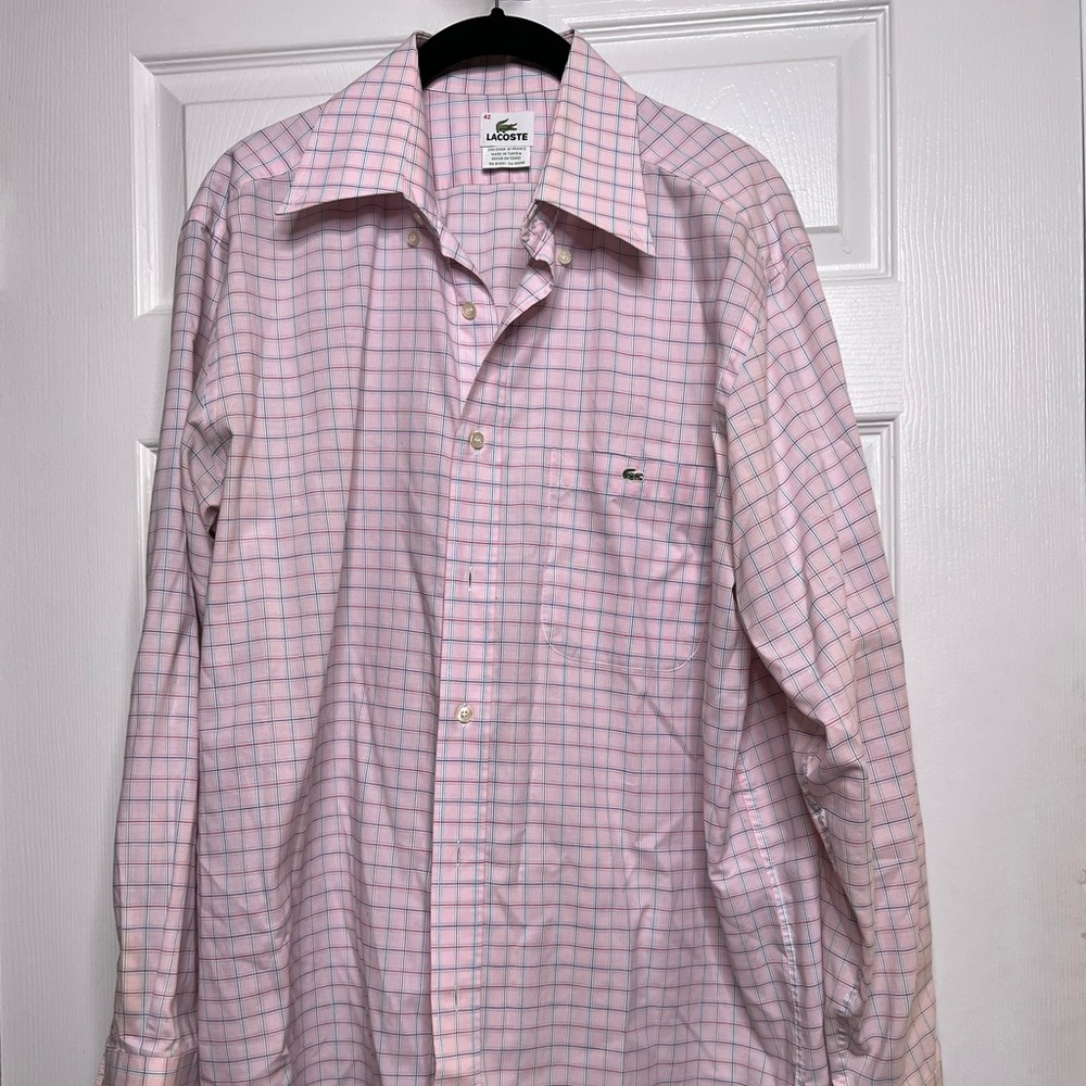 Lacoste dress shirt - pink plaid